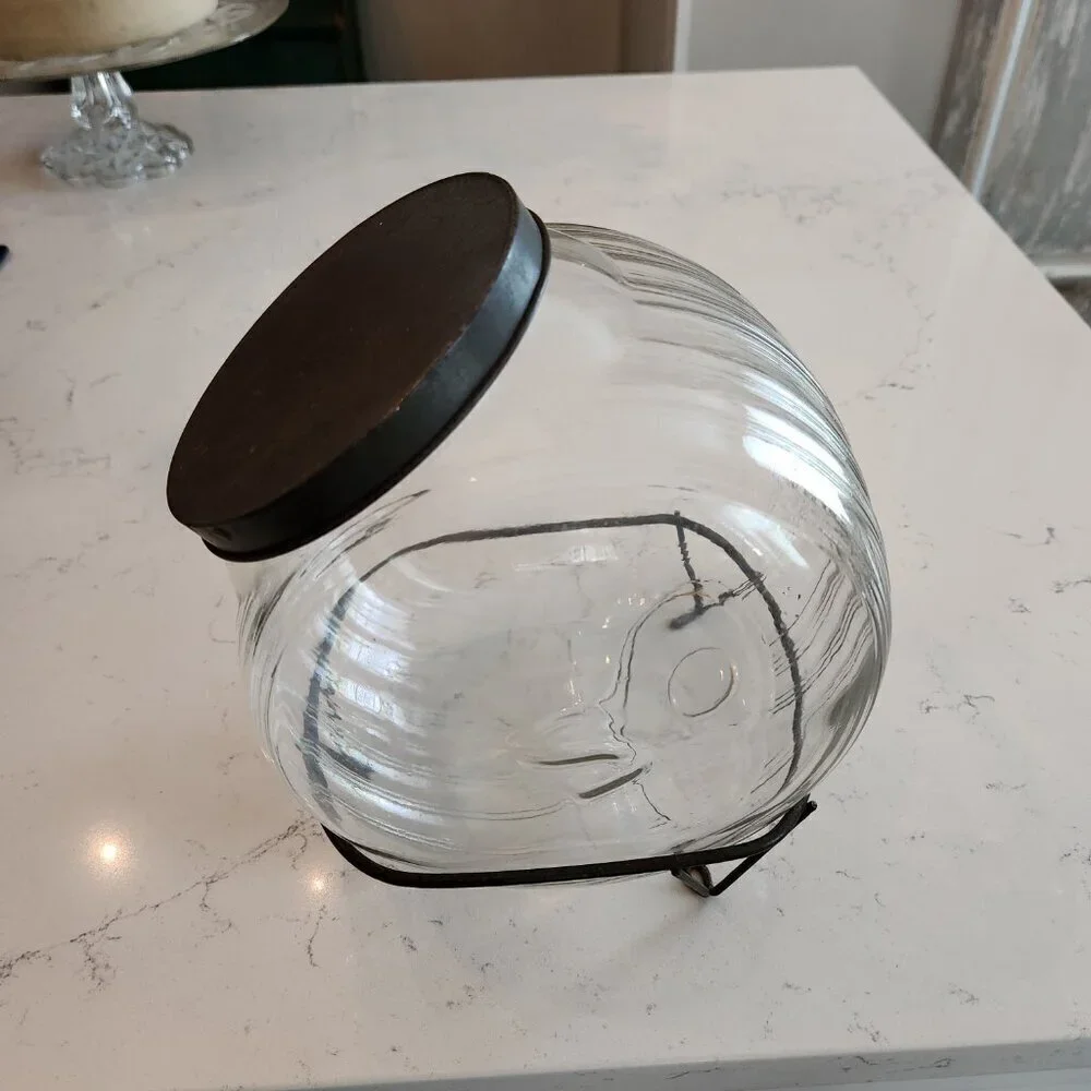 Vintage Sellers Brand Hoosier Embossed Sugar Jar w/Lid & Stand